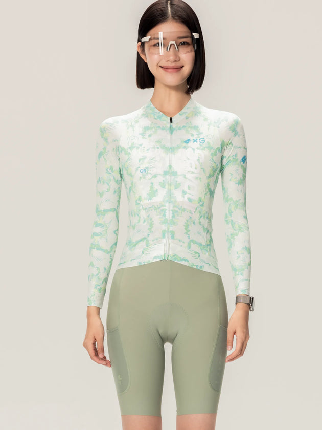 A*C Unisex Cycling Jersey LS - Savour Lime Green