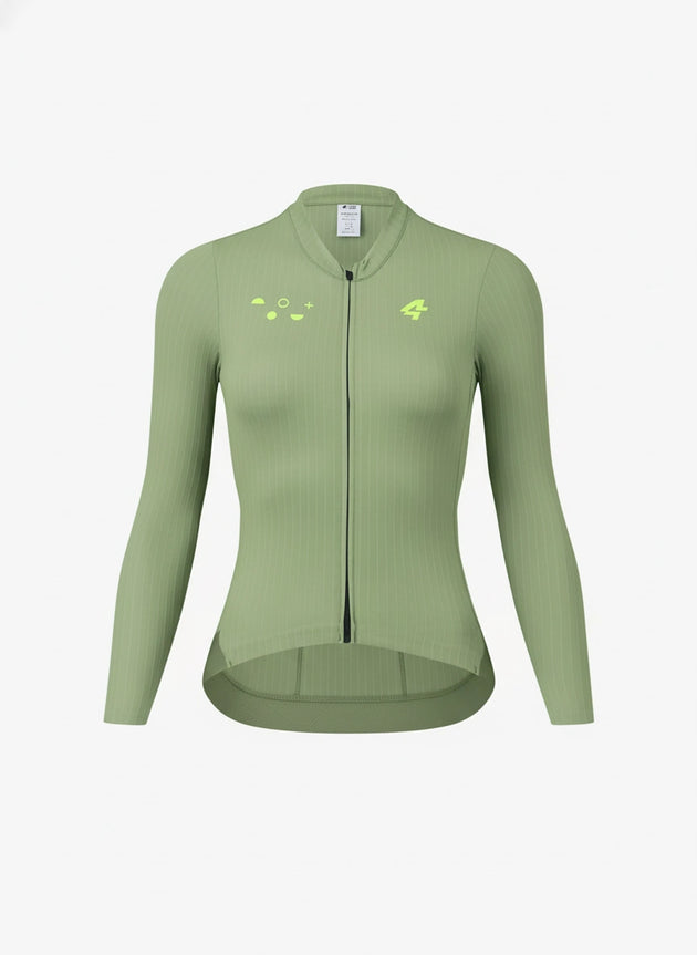 Roam Dámský cyklistický dres s dlouhými rukávy - Zelená