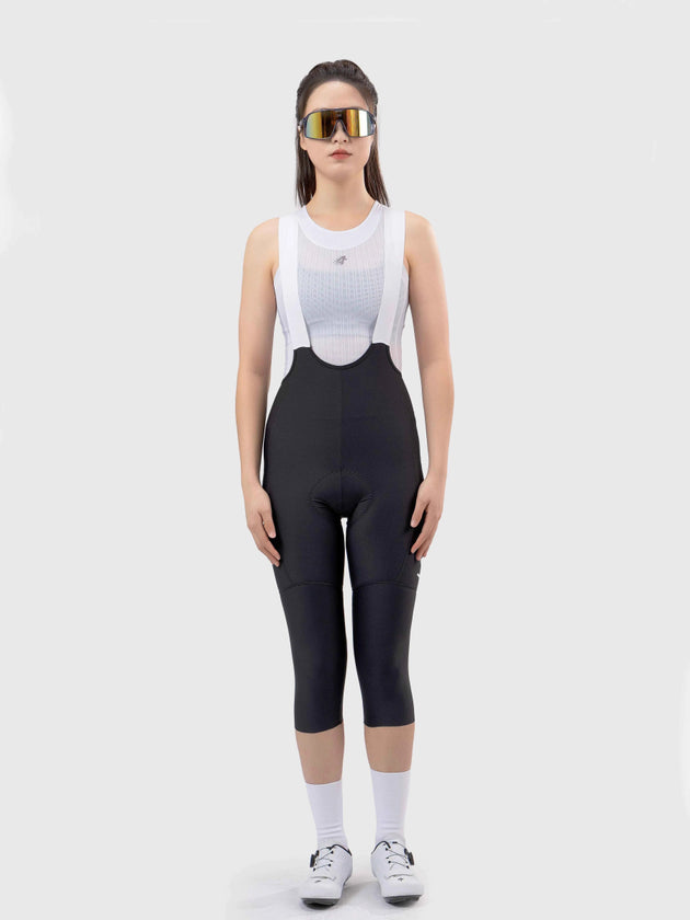 Aero Women Cycling Bib Pants 3/4 Capris - Black