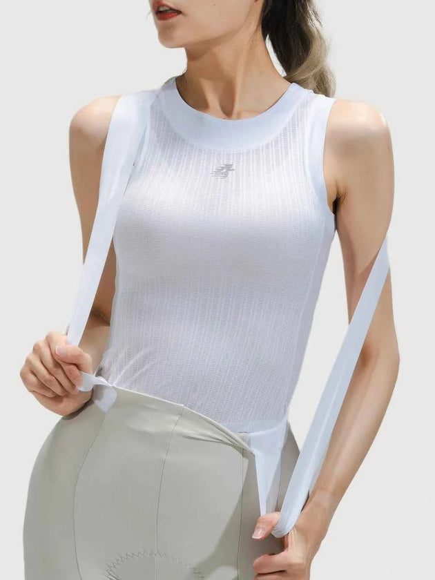 Clouds Women Cycling Base Layer Vest - White