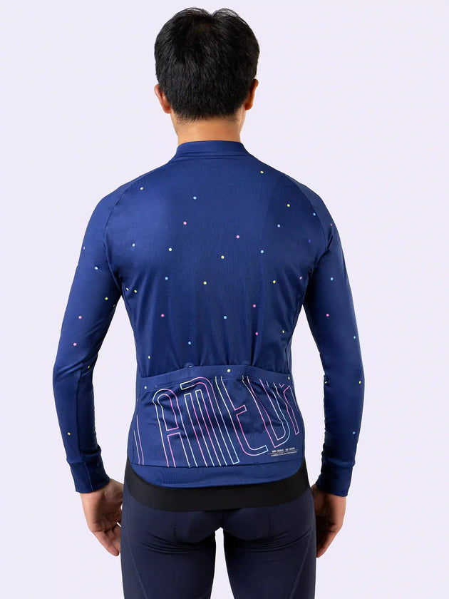 Dusk Pánský termální cyklistický dres - Námořnické tečky