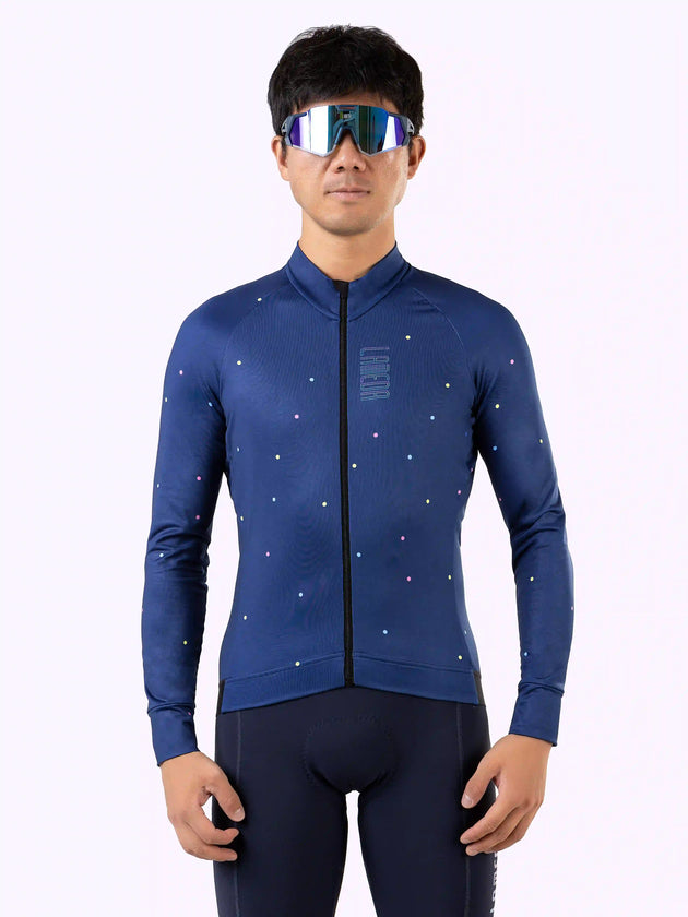 Dusk Pánský termální cyklistický dres - Námořnické tečky