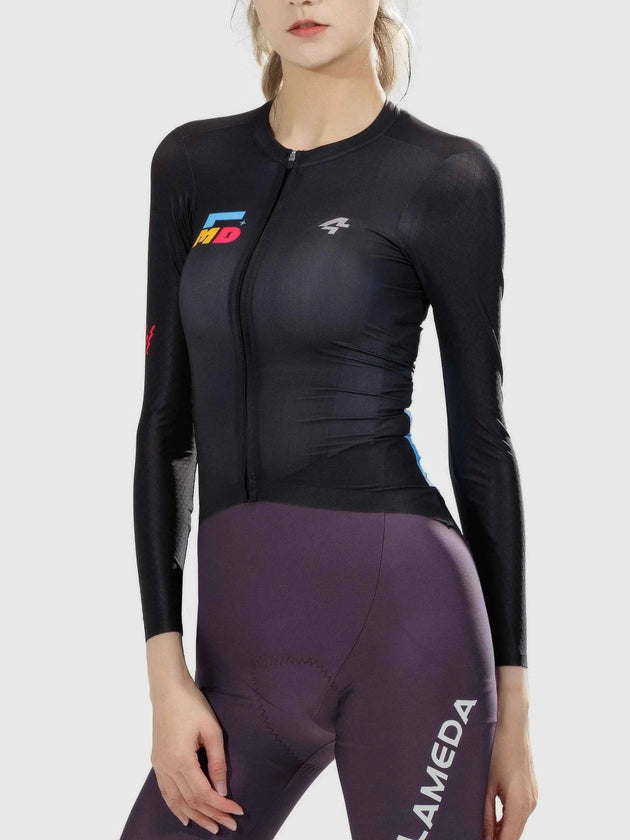 Enchanting Women Cycling Jersey Long Sleeve - Black