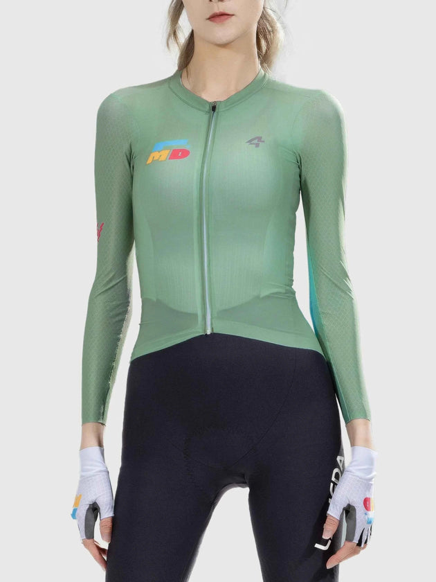 Enchanting Women Cycling Jersey Long Sleeve - Green