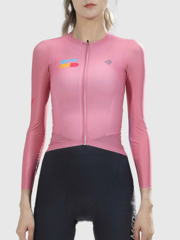 Enchanting Women Cycling Jersey Long Sleeve - Pink