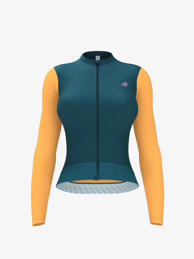Ethereal Woman Cycling Jersey Long Sleeve - Teal Blend