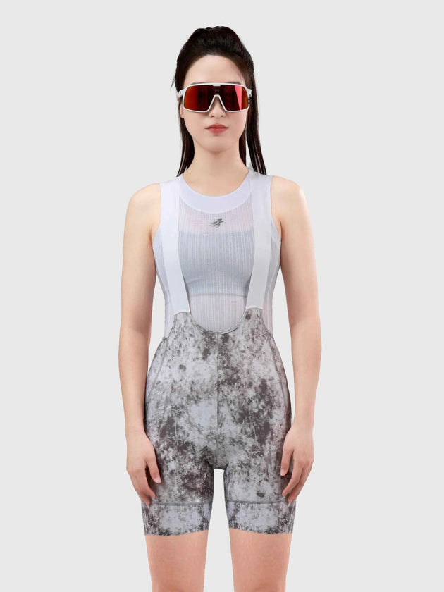 Floral Woman Cycling Bib Shorts - Ink Gray