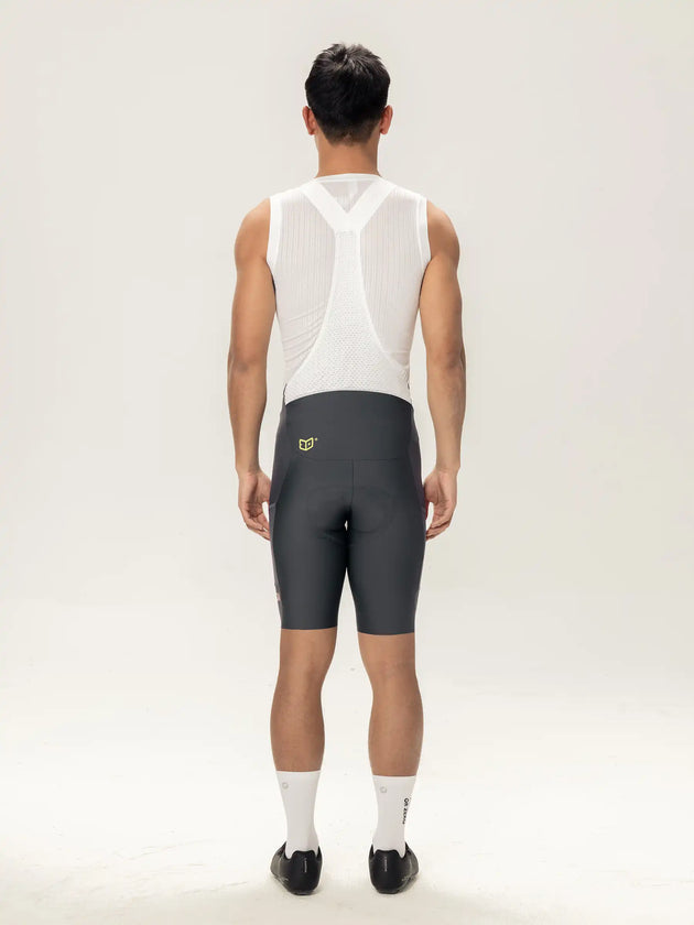 Heart Feather Men Bib Shorts - Deep Gray