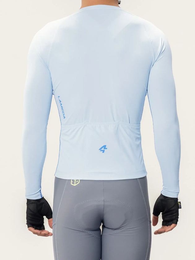 Wind Chaser Pánský cyklistický dres s dlouhými rukávy - Modrá