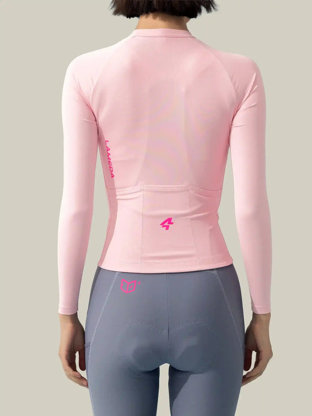 Wind Chaser Dámský dlouhorukávový cyklistický dres - Růžová