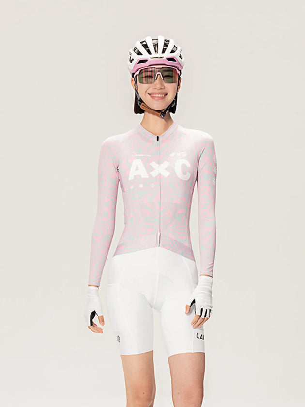 A*C Unisex cyklistický dres LS - broskvová