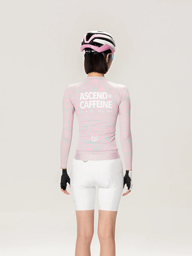 A*C Unisex cyklistický dres LS - broskvová