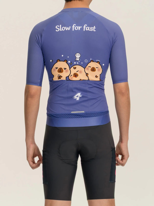 LAMEDA x Capybara Unisex Cycling Jersey Short Sleeves - 3 Squad Blue