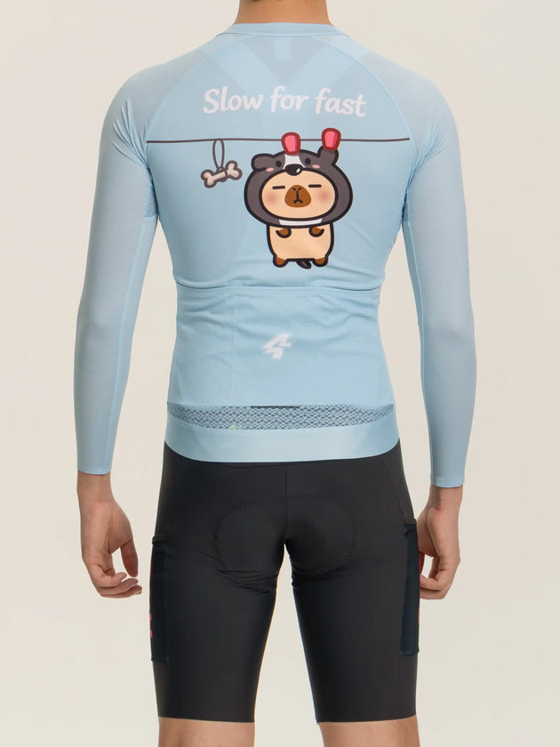 LAMEDA x Capybara Unisex Cycling Jersey Long Sleeves - Single Blue