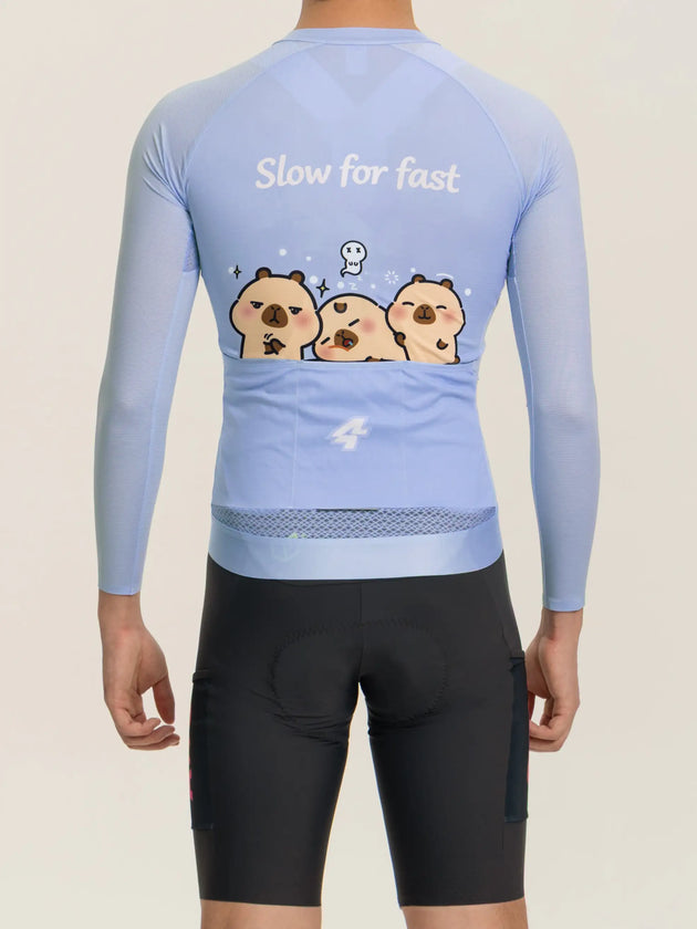 LAMEDA x Capybara Unisex Cycling Jersey Long Sleeves - 3 Squad Blue