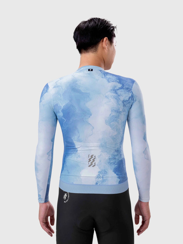 Verde Herre Cycling Jersey Langermet - Indigo Blå
