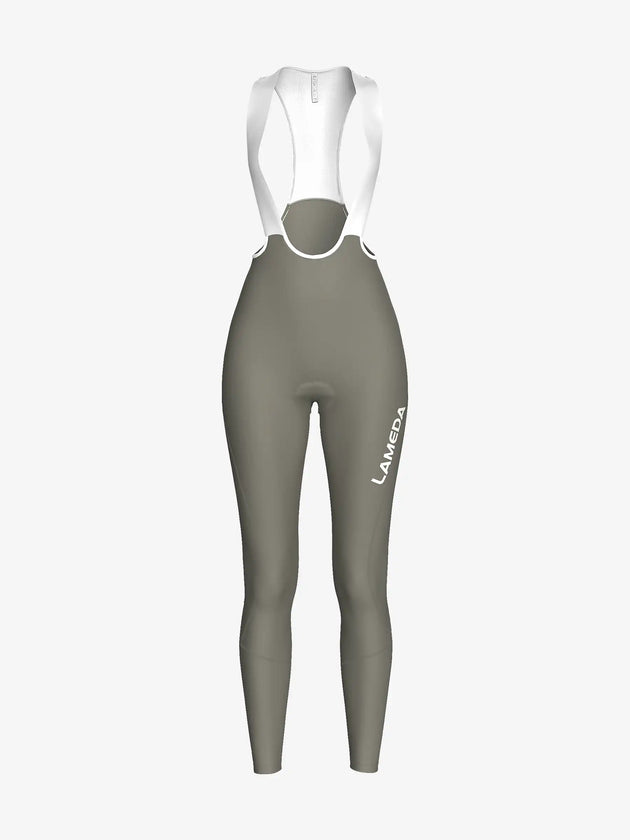 Basic Thermal Women's Bib Tights T462 - Gray Green