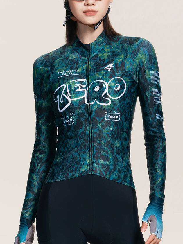 Unisex termální cyklistický dres s fleecem Z808 - Zelená