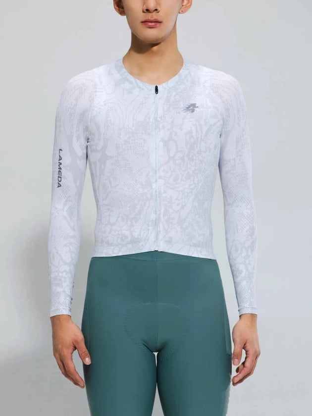 Men's Basic Cycling Jersey 2025SSXX590LS - White Snake