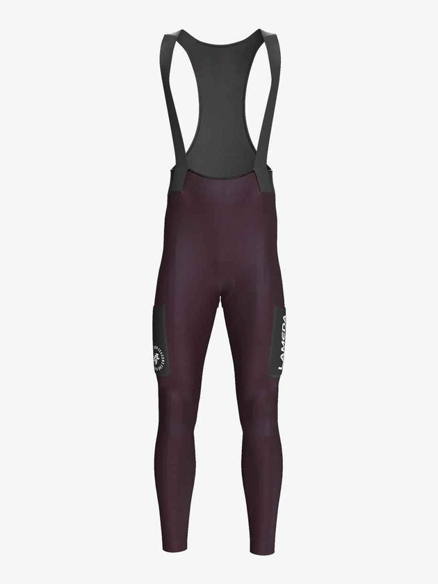 Pro Men's Thermal Fleeced Bib Tights S441 - Purple Black