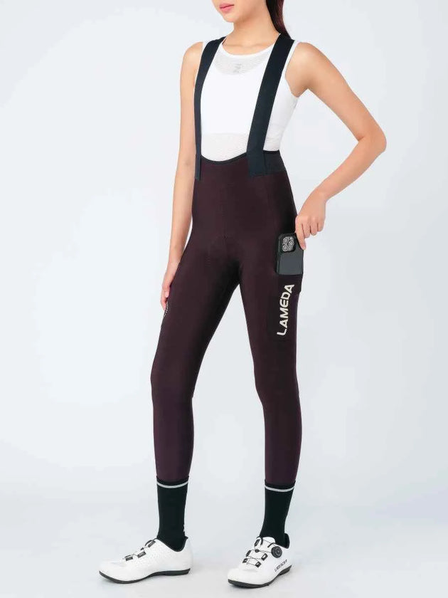 Pro Women's Thermal Fleeced Bib Tights S469 - Purple