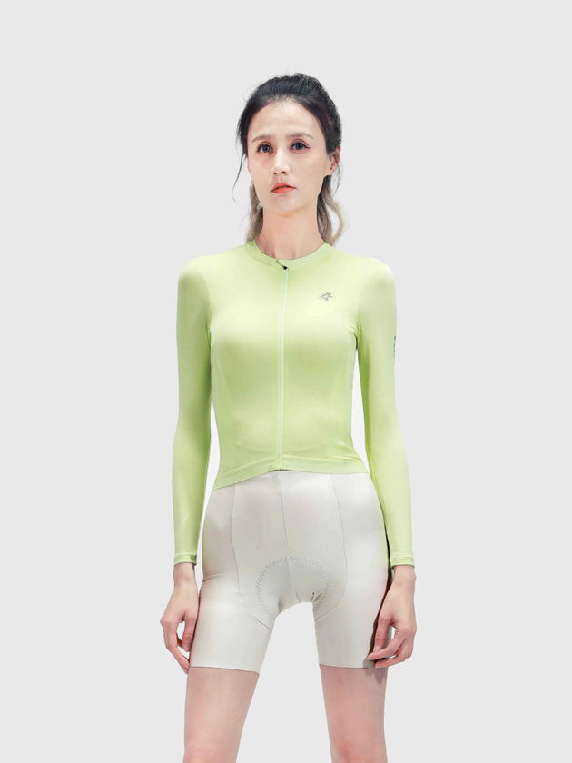 Quill Women Cycling Jersey Long Sleeve - Pear Yellow