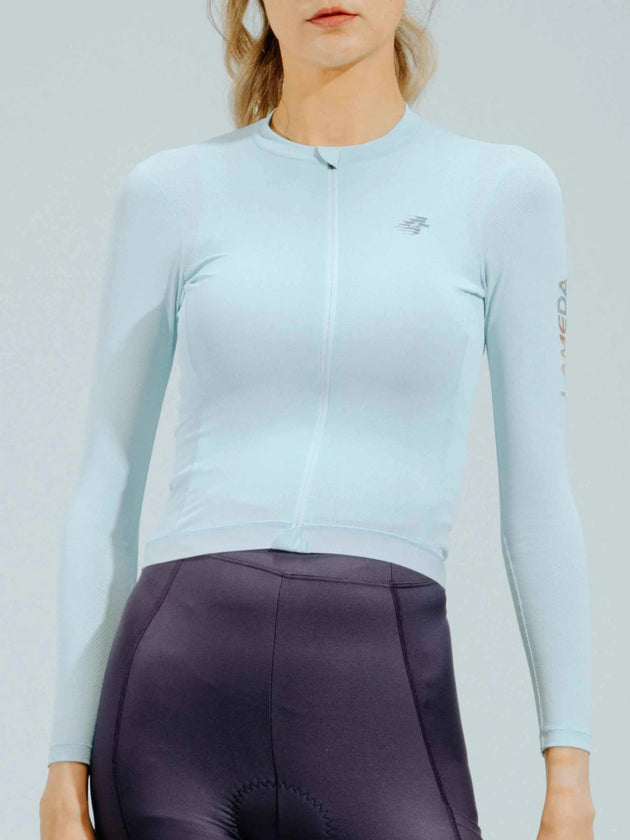 Quill Women Cycling Jersey Long Sleeve - Sky-Blue