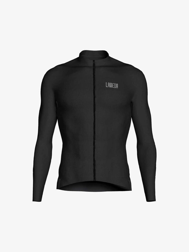 Silver Men's Cycling Jersey Long Sleeve - Black