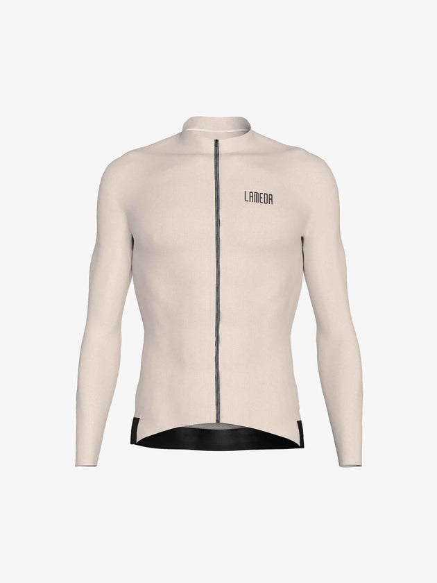 Silver Men's Cycling Jersey Long Sleeve - Khaki