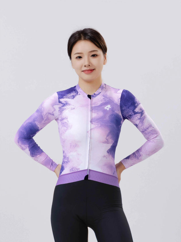 Slumber Women Cycling Jersey Long Sleeve - Ink Purple