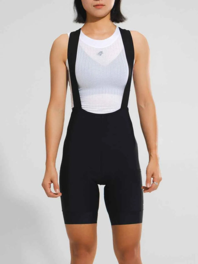 Women's Basic Bib Shorts 2025SSZ504 - Black