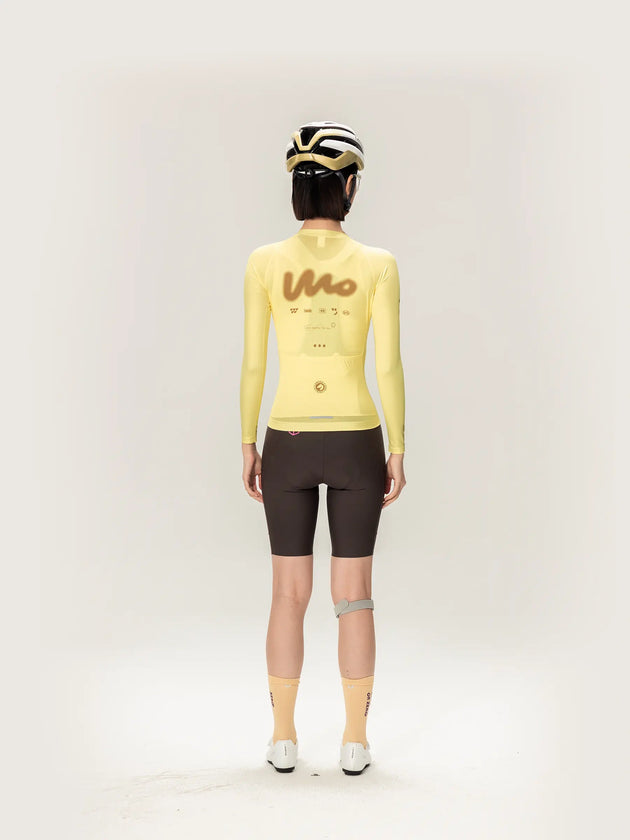 Wow Unisex cyklistický dres s dlouhým rukávem 2026SSZ898 - Žlutá
