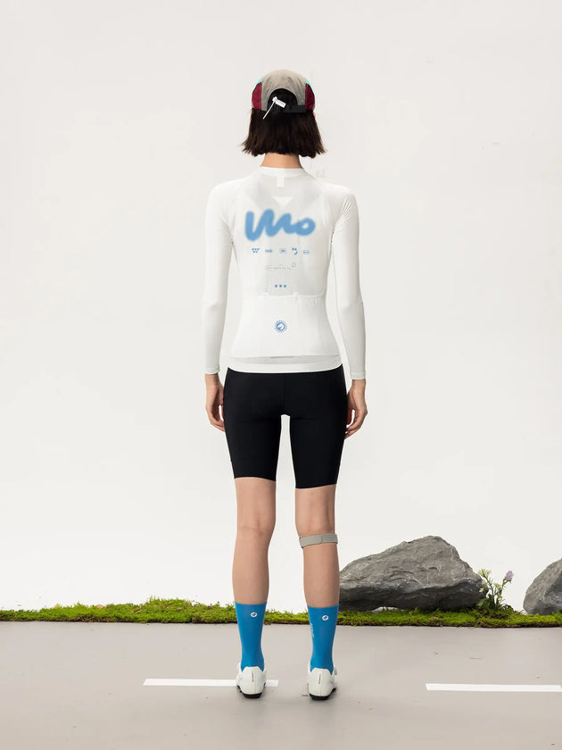Wow Unisex cyklistický dres s dlouhým rukávem 2026SSZ898 - Modrá