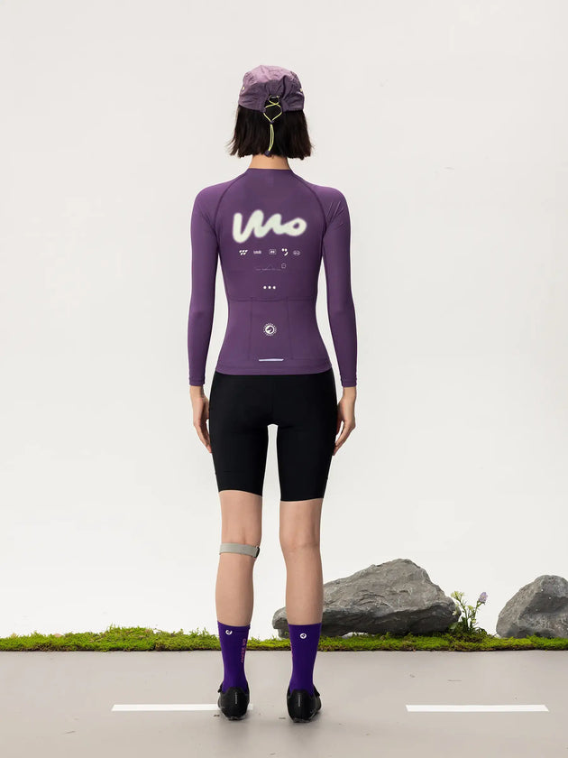 Wow Unisex cyklistický dres s dlouhým rukávem 2026SSZ898 - Fialová